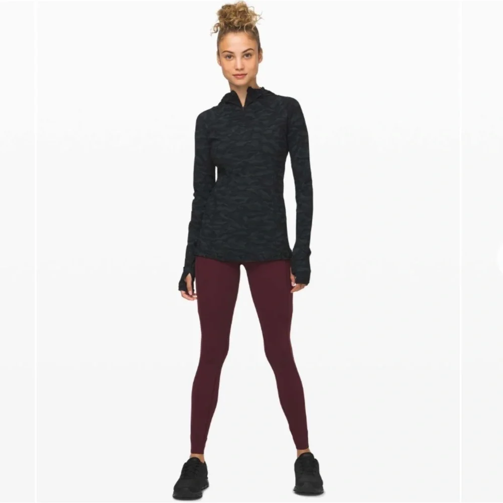 Lululemon Water Bound Hoodie Sequoia Camo Print Deep Coal Black